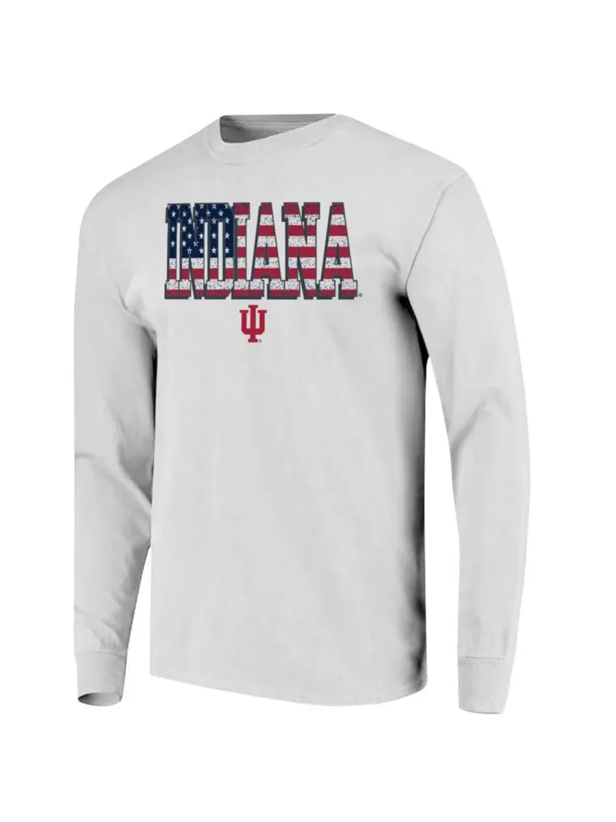 Футболка с длинным рукавом с принтом Tall Type Flag Long Sleeve T-Shirt Image One — изображение 3 из 3, белый