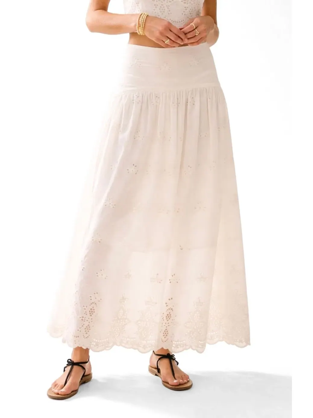 Юбка-макси Sorrento Bishop + Young, Embroidered Stripe