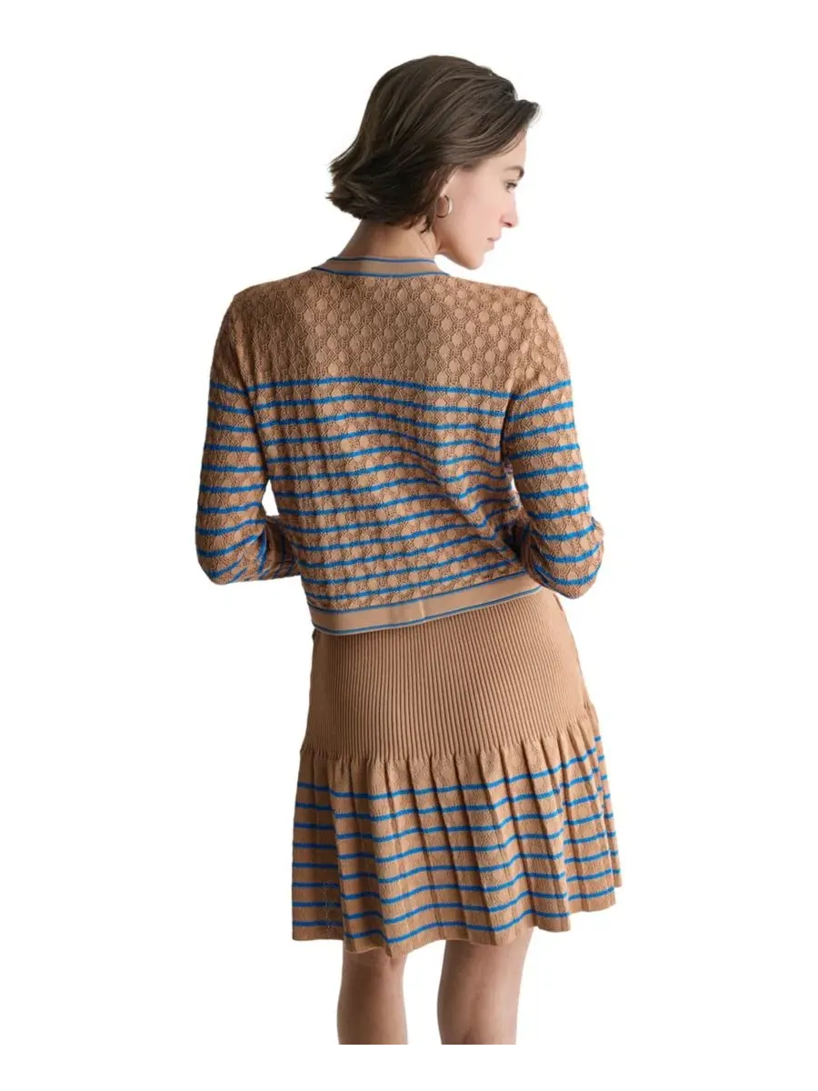 Кардиган на пуговицах с геометрическим узором BCBG, Toffee Dust/Electric — изображение 4 из 11