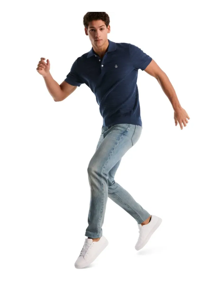 Мужская рубашка-поло с жаккардовым точечным узором, Slim Fit Original Penguin, Sargasso Sea — изображение 3 из 5