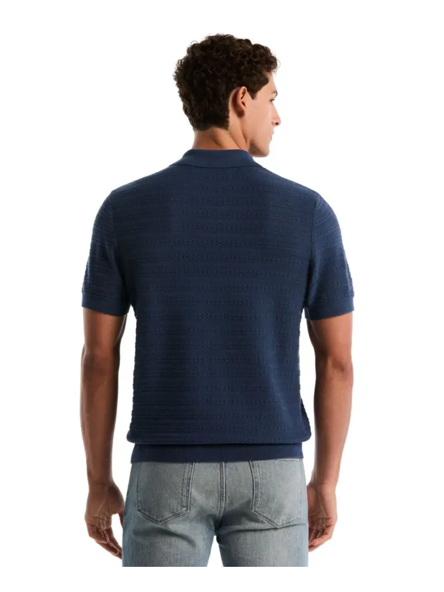 Мужская рубашка-поло с жаккардовым точечным узором, Slim Fit Original Penguin, Sargasso Sea — изображение 5 из 5