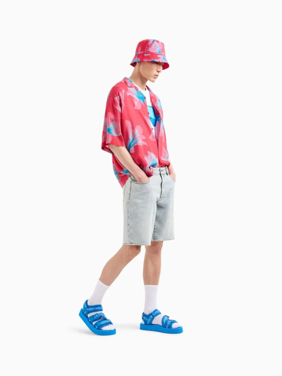 Мужская рубашка свободного кроя с цветочным принтом A|X Armani Exchange, Solid Medi — изображение 3 из 5
