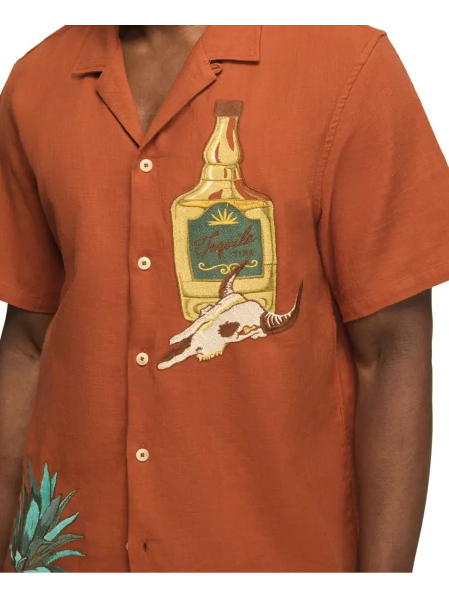 Рубашка с коротким рукавом с вышивкой Tequila Time Lucky Brand, Ginger Bread — изображение 7 из 8