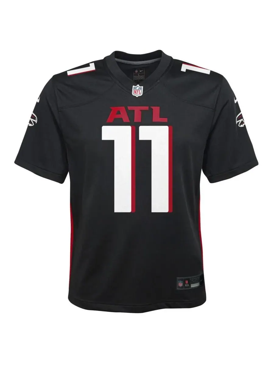 Nike Большая футболка для мальчиков и девочек Jalon Walker Black Atlanta Falcons Team Game Jersey — изображение 2 из 3