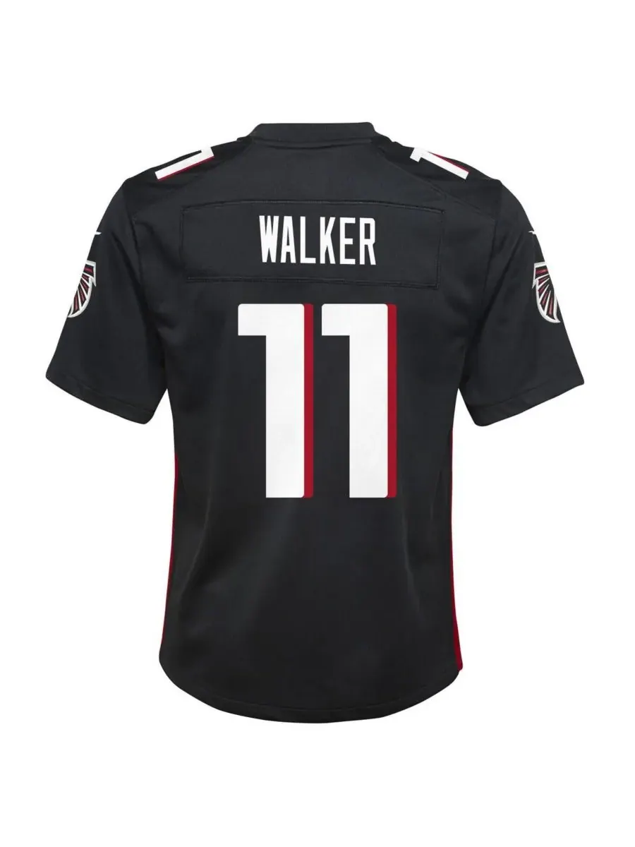 Nike Большая футболка для мальчиков и девочек Jalon Walker Black Atlanta Falcons Team Game Jersey — изображение 3 из 3