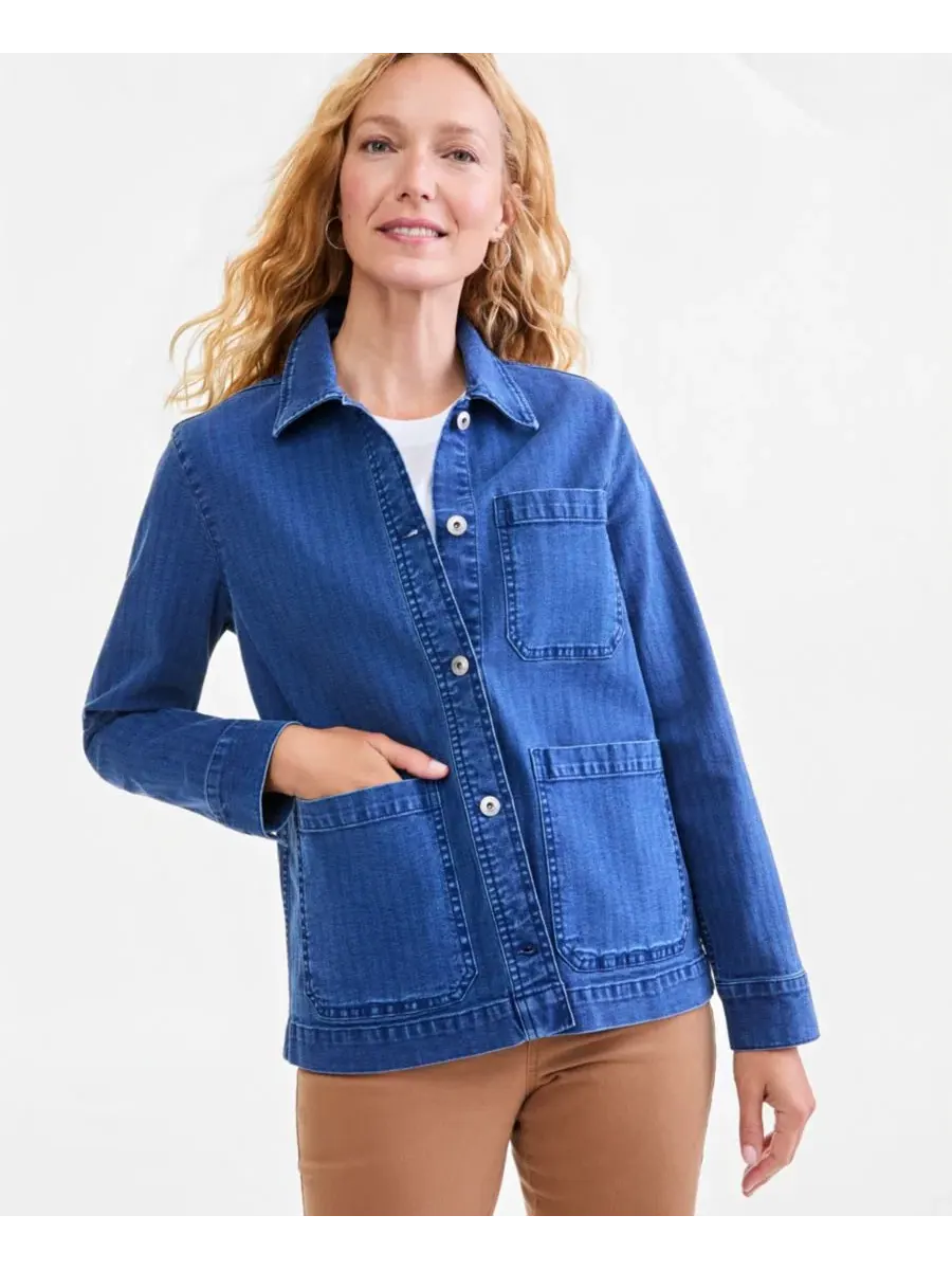 Женский джинсовый жакет с длинным рукавом, модель Isla Wash Utility Style & Co, Isla Wash — изображение 2 из 4