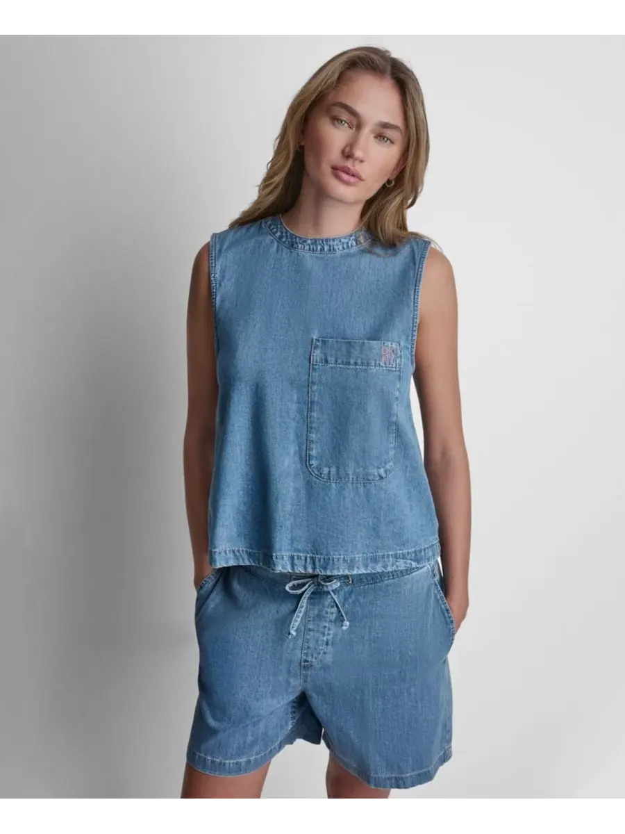 Женский топ без рукавов А-силуэта Dkny Jeans — изображение 1 из 7