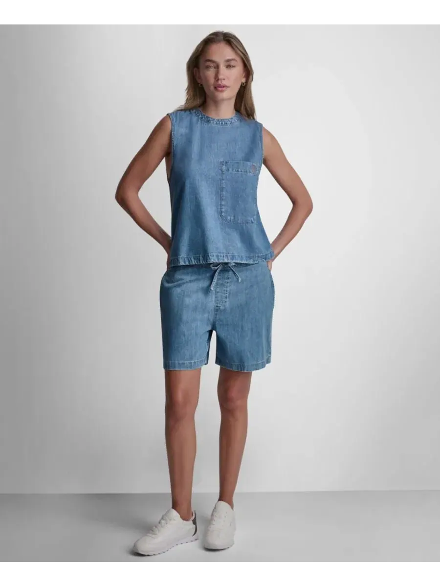 Женский топ без рукавов А-силуэта Dkny Jeans — изображение 2 из 7