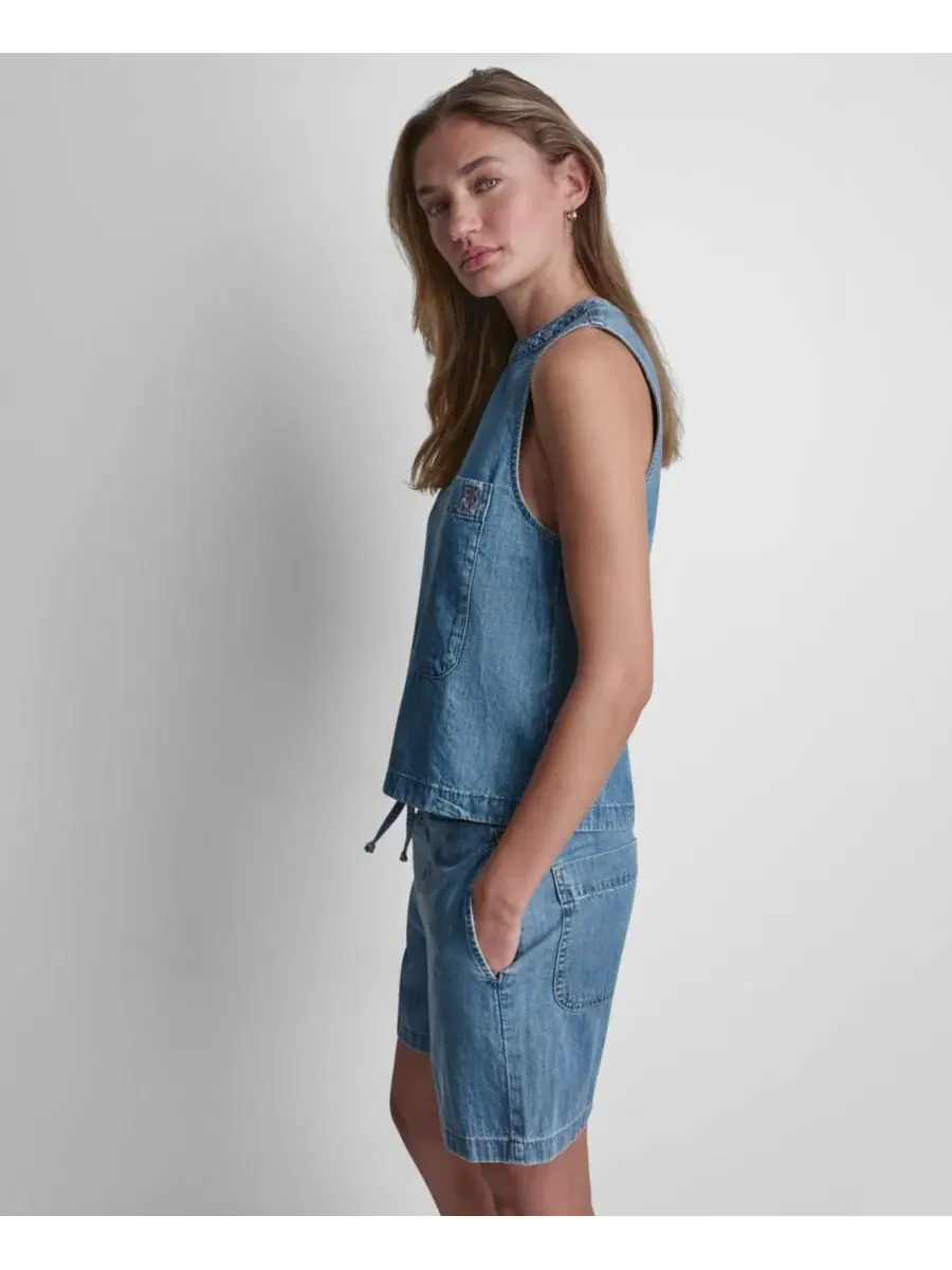 Женский топ без рукавов А-силуэта Dkny Jeans — изображение 3 из 7