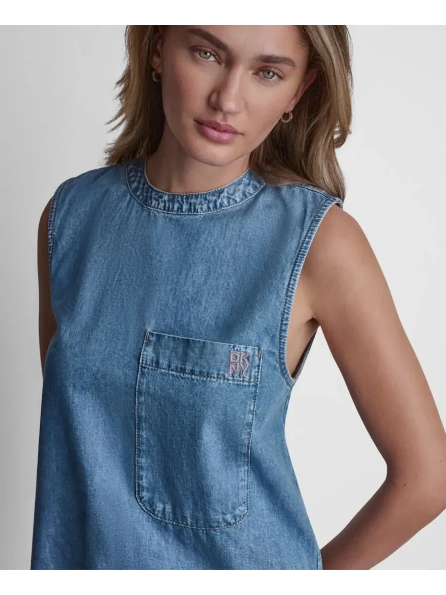 Женский топ без рукавов А-силуэта Dkny Jeans — изображение 4 из 7