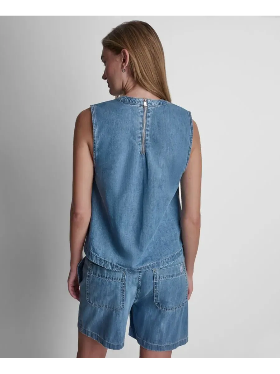 Женский топ без рукавов А-силуэта Dkny Jeans — изображение 7 из 7