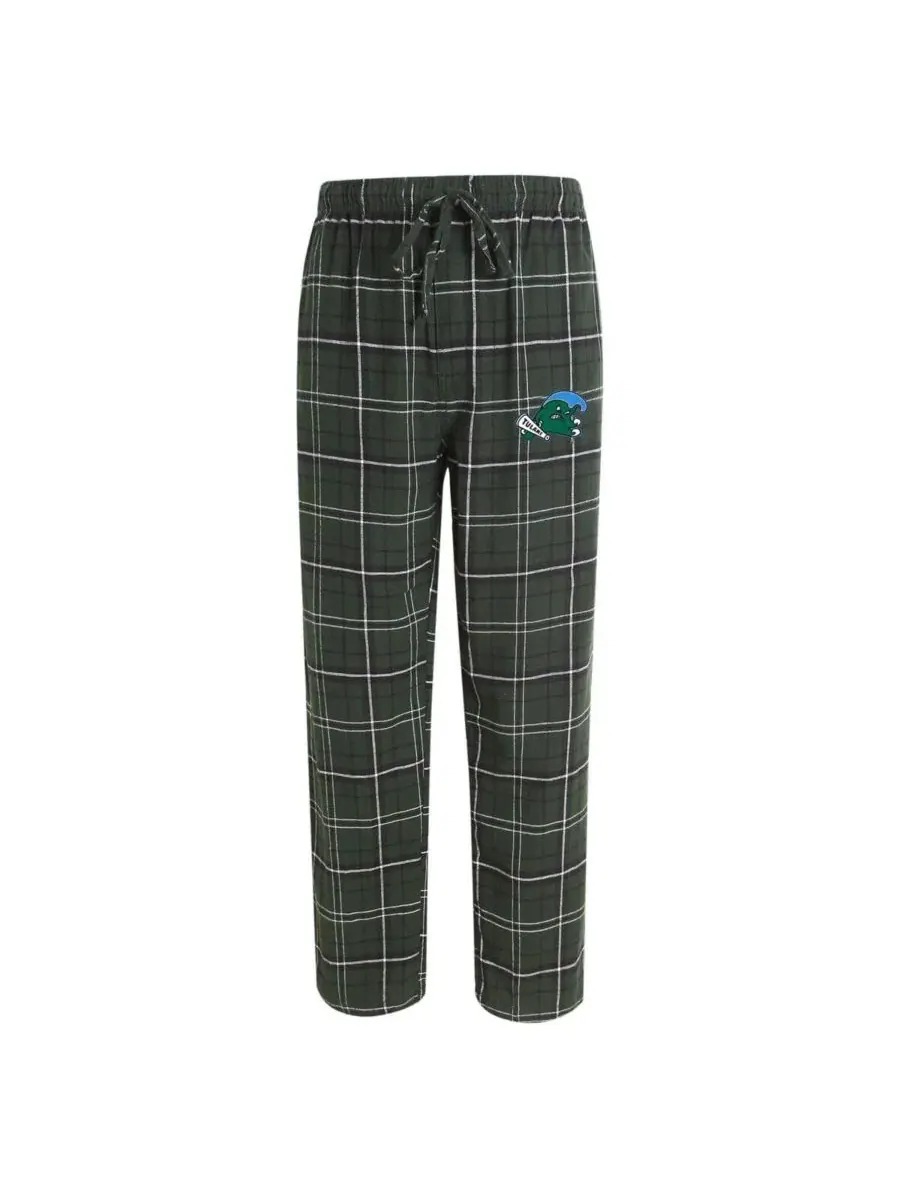 Мужские фланелевые брюки Tulane Green Wave Ultimate, темно-зеленые/черные Concepts Sport — изображение 1 из 1, зеленый черный