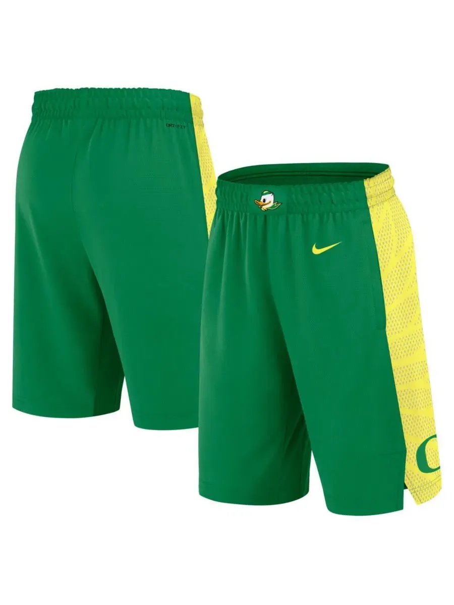 Мужские зеленые баскетбольные шорты Oregon Ducks в стиле выездной формы Nike — изображение 1 из 3, зеленый
