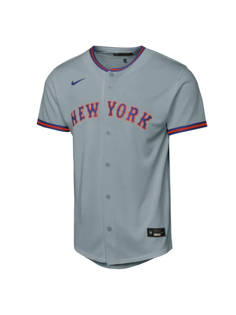 Детская футболка-джерси с длинным рукавом Juan Soto Gray New York Mets Road Replica Nike — изображение 2 из 3, серый
