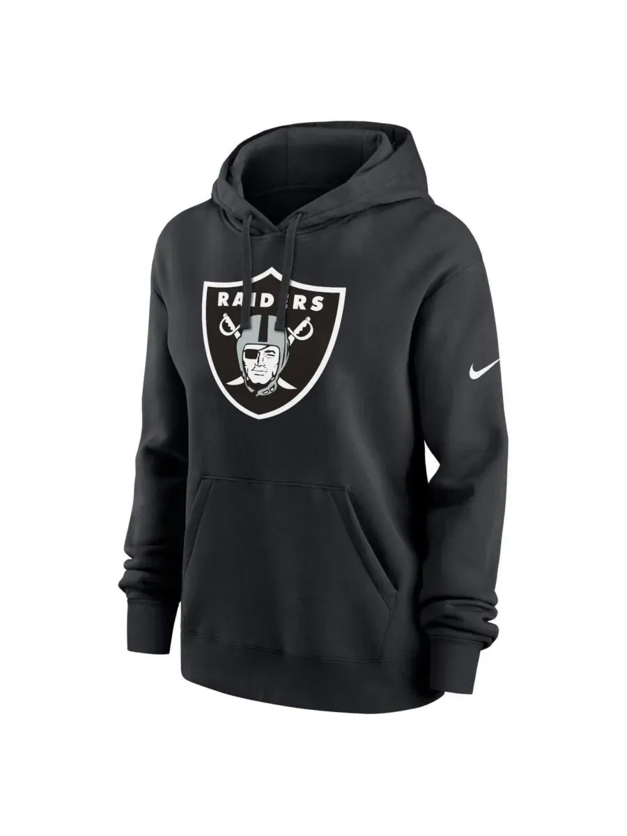 Женский худи Nike Las Vegas Raiders Club Fleece Pullover с флисовой подкладкой — изображение 3 из 3, черный