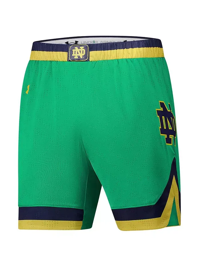 Мужские баскетбольные шорты Notre Dame Fighting Irish зеленые (реплика) Under Armour — изображение 3 из 3