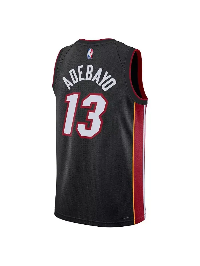 Мужская и женская баскетбольная майка Bam Adebayo Miami Heat в черном цвете - Swingman, Icon — изображение 2 из 3