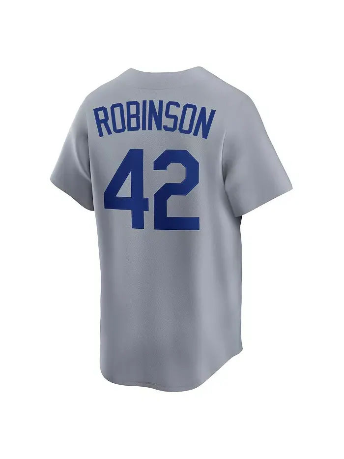 Мужская бейсбольная джерси Jackie Robinson серого цвета Brooklyn Dodgers в ретро-стиле из коллекции — изображение 3 из 3