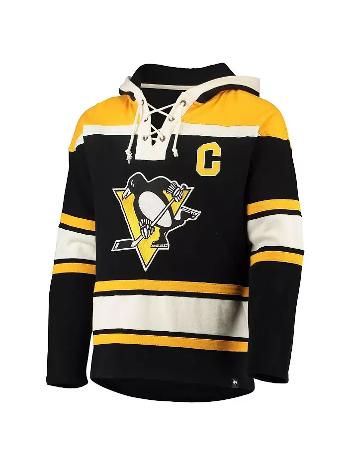 Мужская черная толстовка с запахом Pittsburgh Penguins с именем и номером Марио Лемье, вышедшего из — изображение 4 из 4