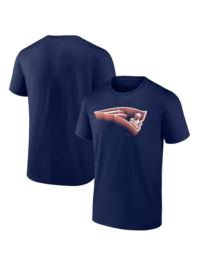 Мужская футболка New England Patriots Chrome Dimension в синем цвете Fanatics — изображение 1 из 3