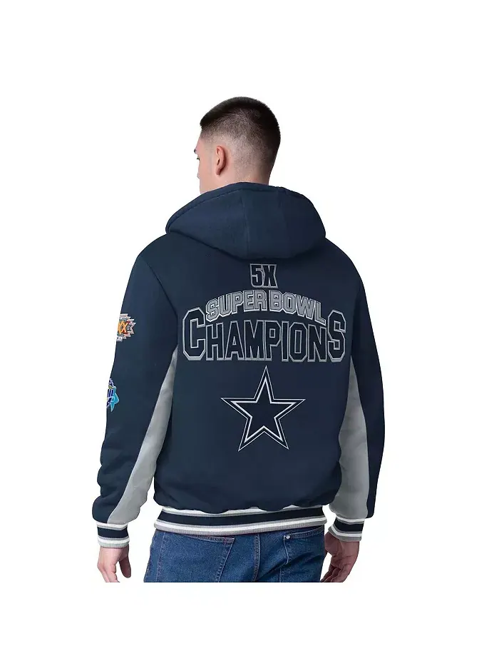 Мужская синяя худи с молнией Dallas Cowboys No Huddle Commemorative G-III Sports by Carl Banks — изображение 2 из 2