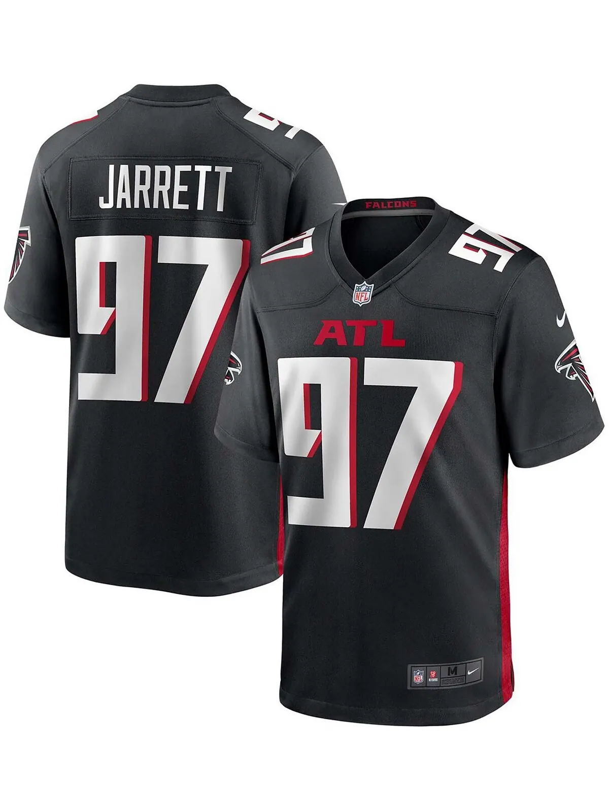 Мужская футболка grady jarrett black atlanta falcons game jersey Nike — изображение 1 из 4, черный