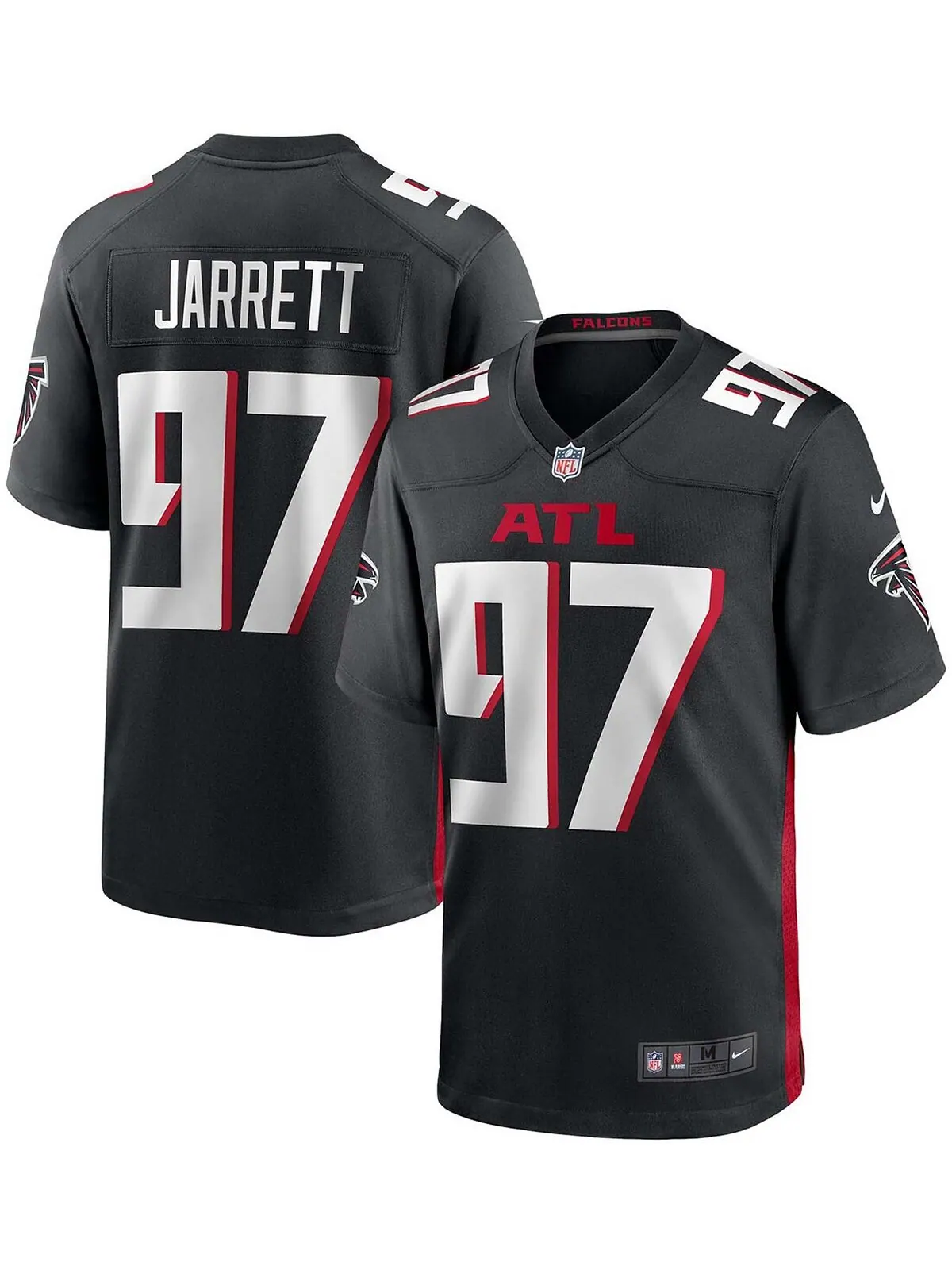 Мужская футболка grady jarrett black atlanta falcons game jersey Nike — изображение 4 из 4, черный