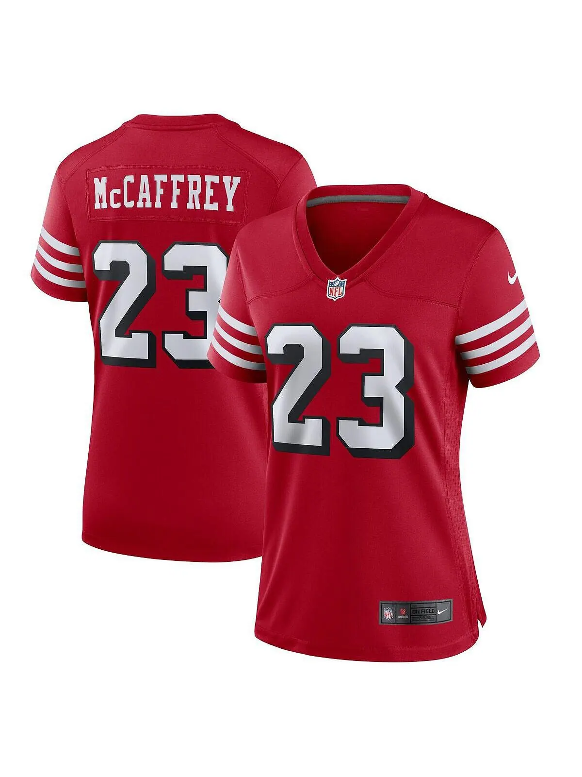 Женская майка Christian McCaffrey Scarlet San Francisco 49ers Alternate Game Player Nike
