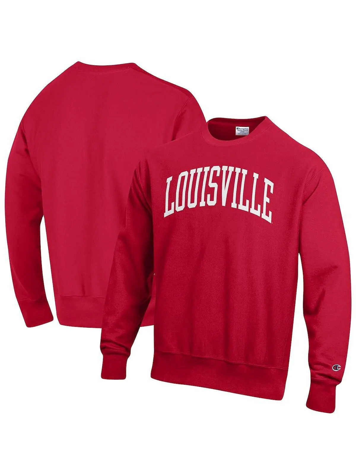 Мужской красный пуловер Louisville Cardinals Arch обратного плетения свитшот Champion