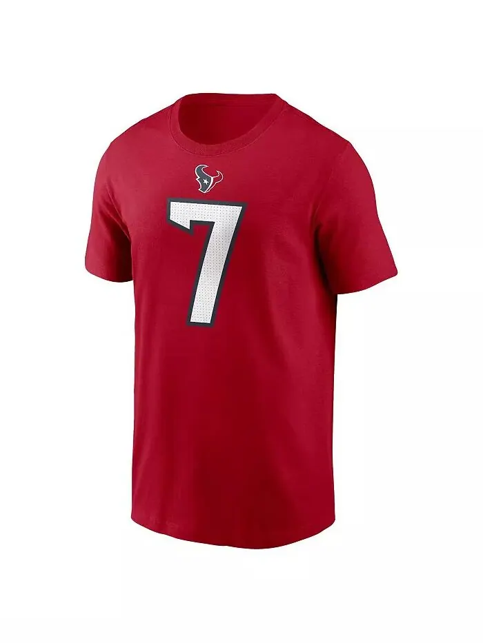 Мужская футболка CJ Stroud Red Houston Texans с именем и номером игрока Nike — изображение 2 из 3