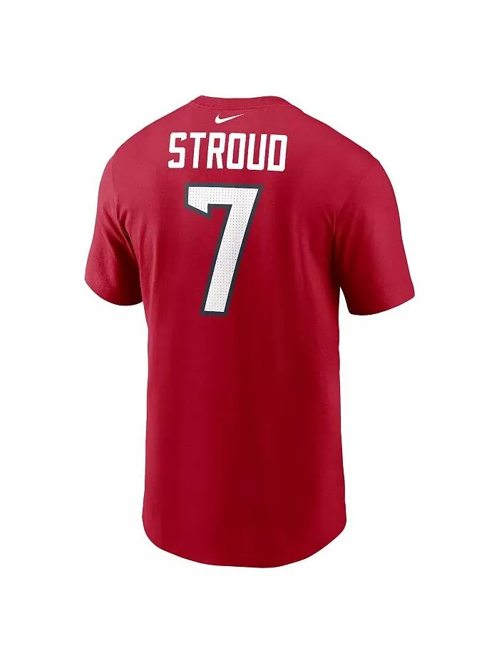 Мужская футболка CJ Stroud Red Houston Texans с именем и номером игрока Nike — изображение 3 из 3