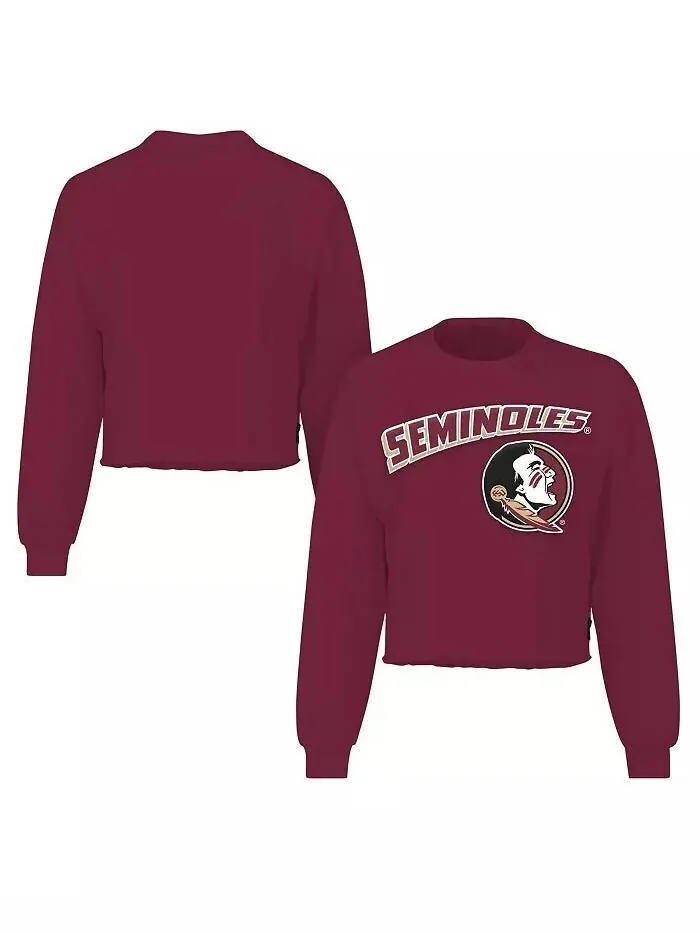 Женская укороченная футболка Garnet Florida State Seminoles с длинным рукавом Spirit Jersey — изображение 1 из 3