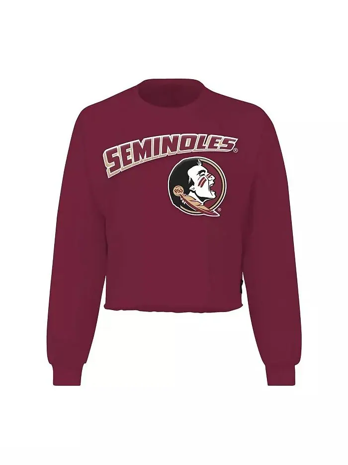 Женская укороченная футболка Garnet Florida State Seminoles с длинным рукавом Spirit Jersey — изображение 3 из 3