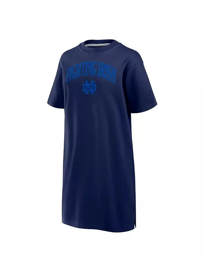 Женское темно-синее платье-футболка Notre Dame Fighting Irish Elements Go Tri-Blend Fanatics — изображение 2 из 3