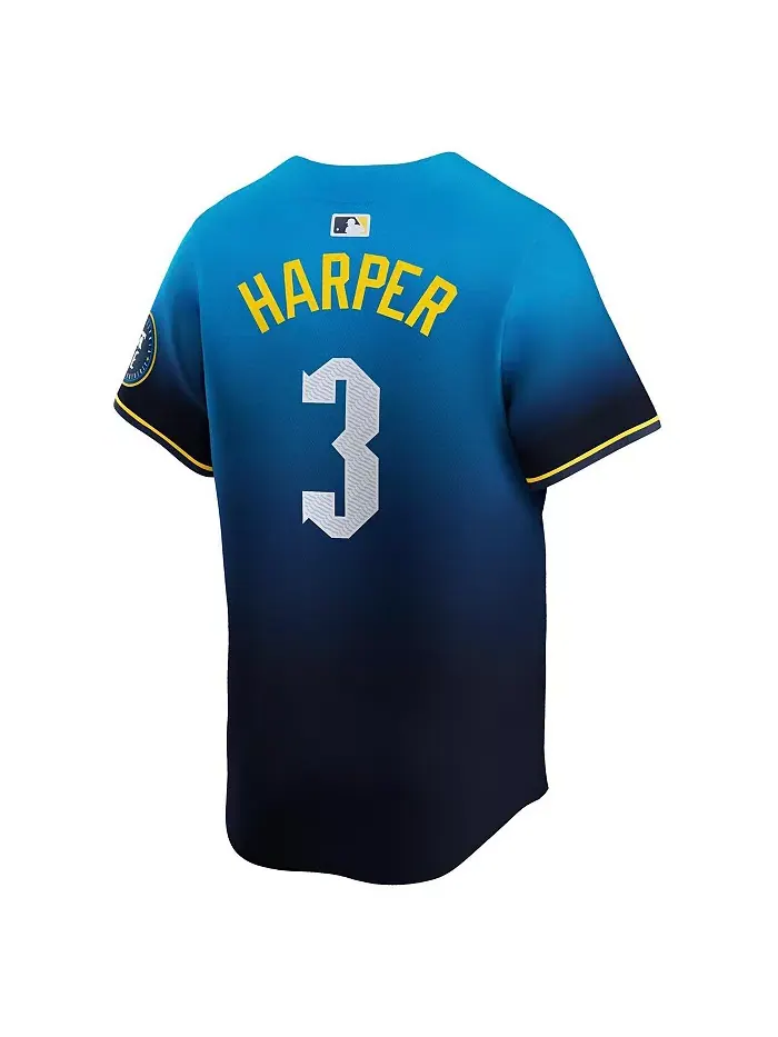 Мужская ограниченная игровая футболка Bryce Harper Philadelphia Phillies City Connect в синем цвете — изображение 3 из 3