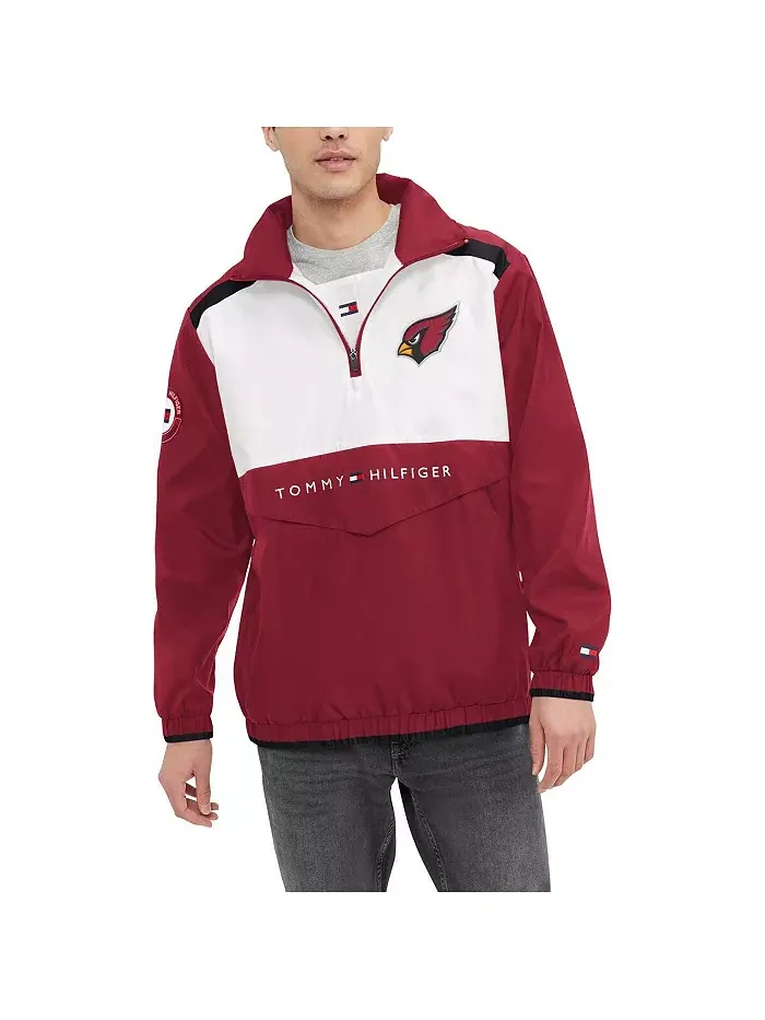 Мужская худи с капюшоном и полузастежкой Cardinal, белая Arizona Cardinals Carter Tommy Hilfiger — изображение 1 из 2