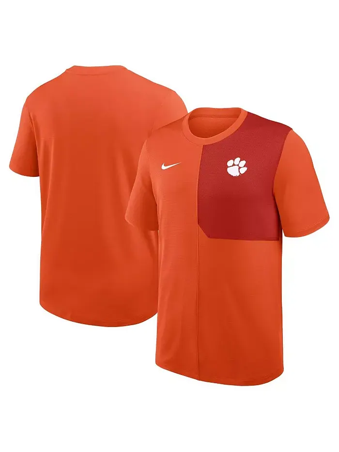 Мужская футболка Orange Clemson Tigers 2025 Sideline UV Performance Coach Nike