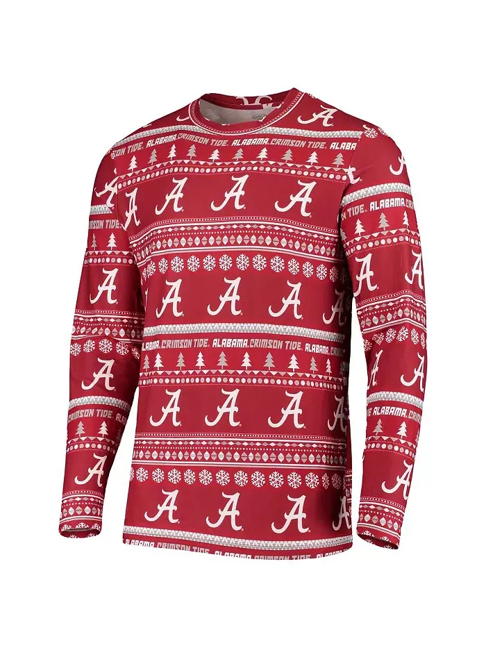 Мужской свитер Crimson Alabama Crimson Tide Ugly, трикотажный комплект из топа с длинными рукавами — изображение 3 из 4