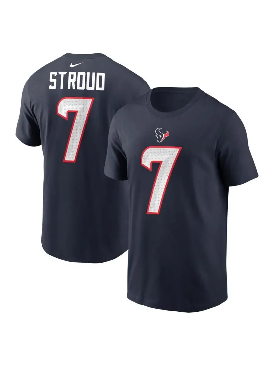 Nike Мужская красная футболка CJ Stroud с именем и номером игрока команды Houston Texans