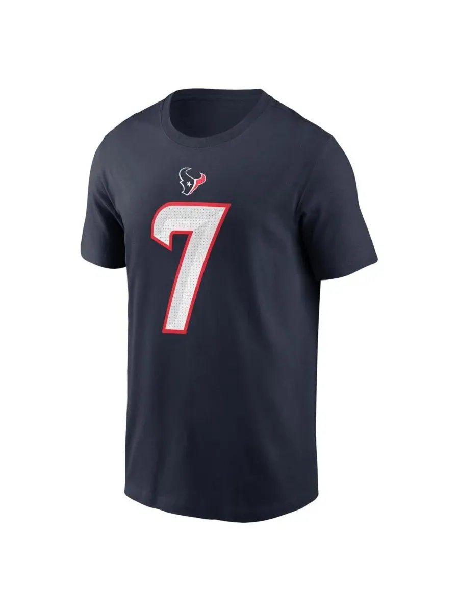 Nike Мужская красная футболка CJ Stroud с именем и номером игрока команды Houston Texans — изображение 2 из 3, темно-синий