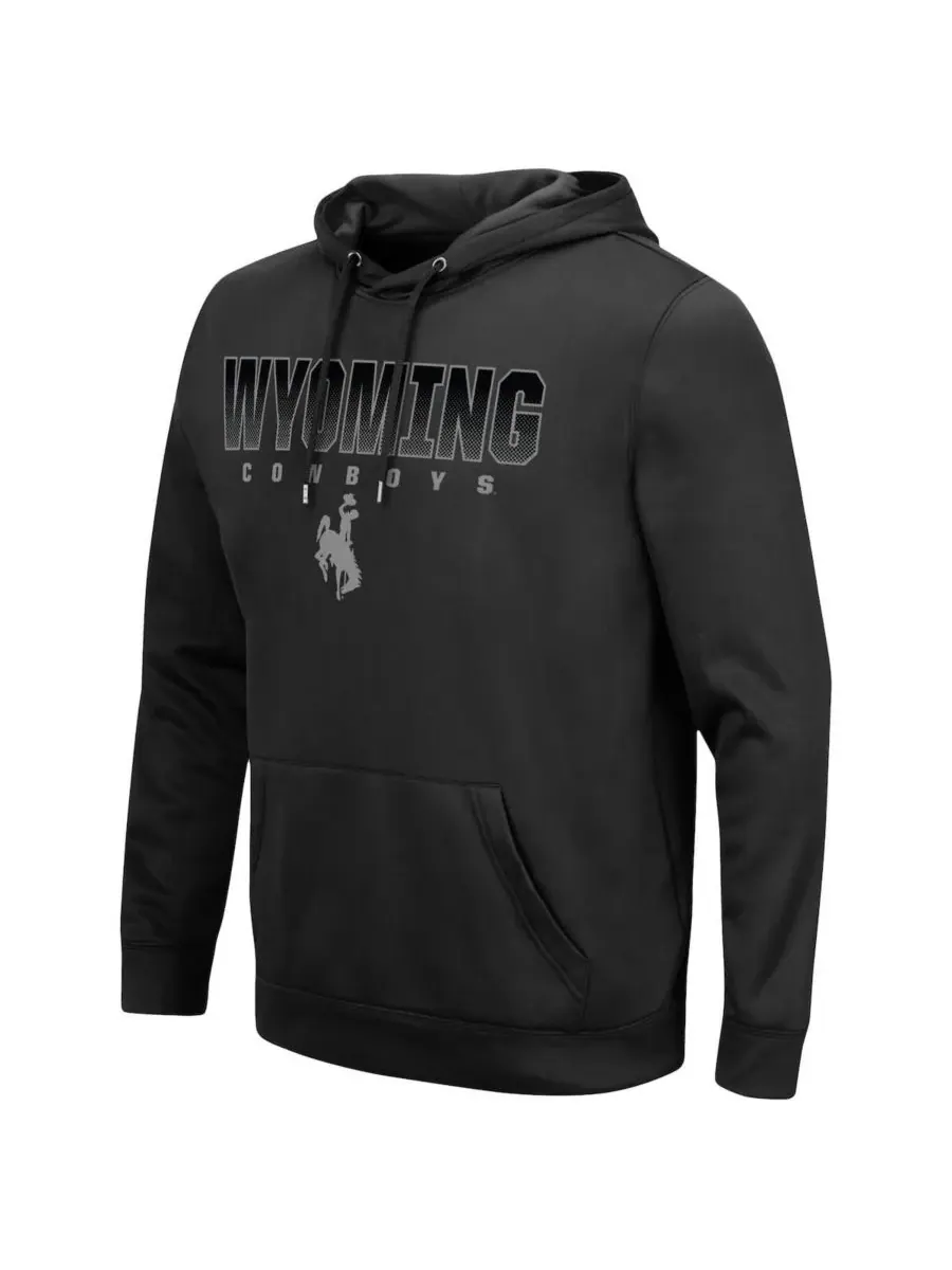 Colosseum Мужская черная толстовка с капюшоном Wyoming Cowboys Blackout 3.0 — изображение 3 из 3, черный