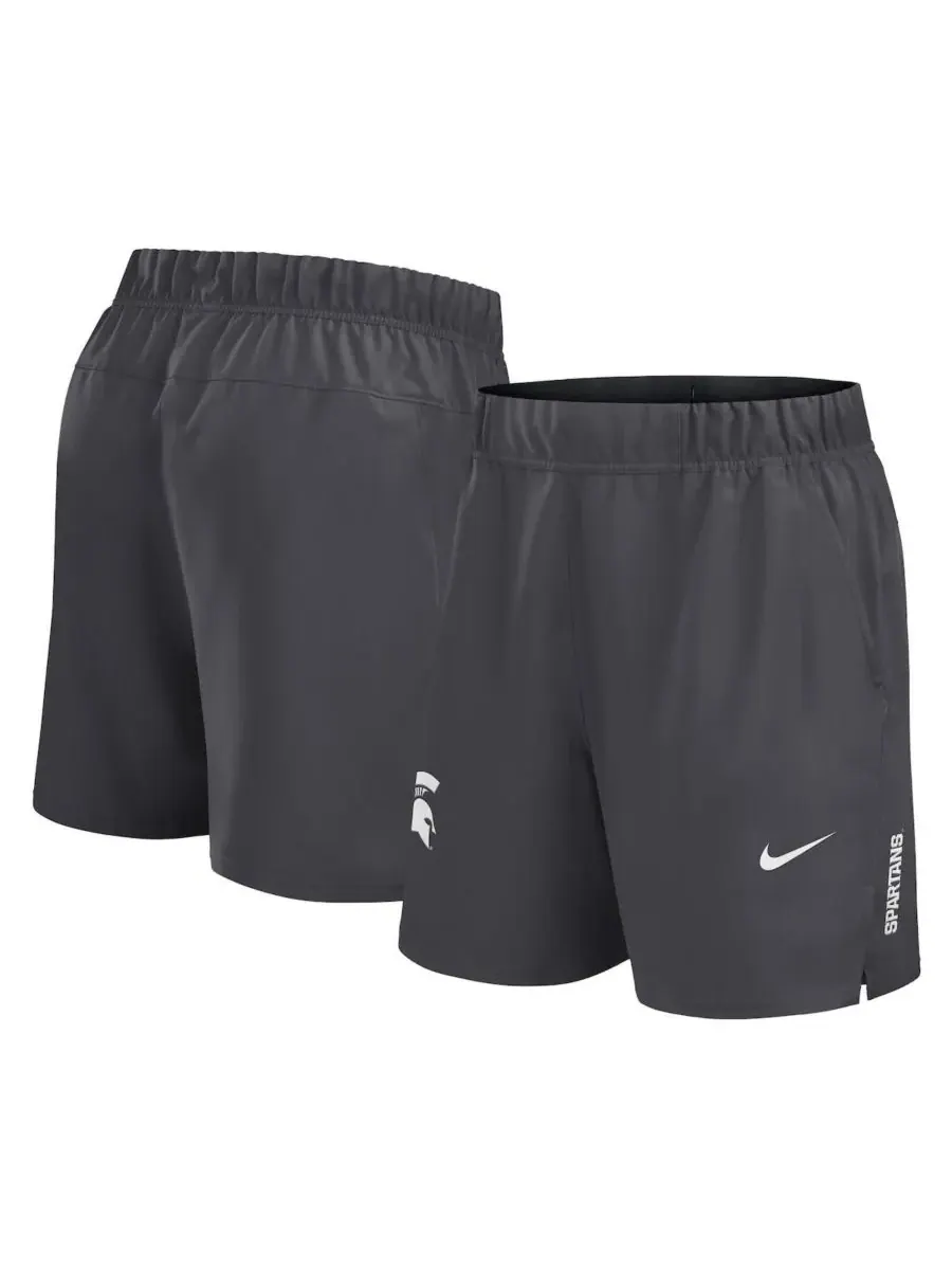 Nike Мужские шорты Michigan State Spartans Primetime Woven Victory Performance Shorts цвета — изображение 1 из 3, темно-серый
