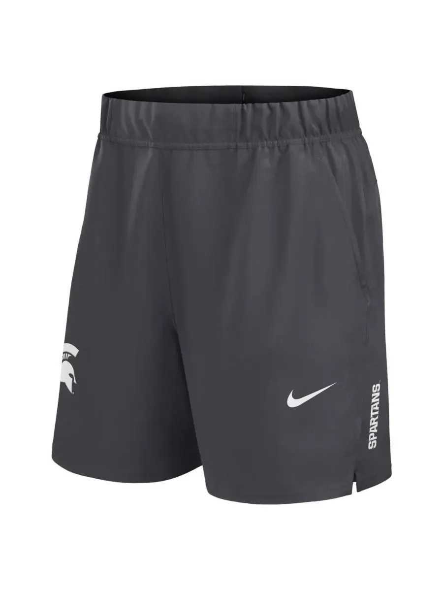 Nike Мужские шорты Michigan State Spartans Primetime Woven Victory Performance Shorts цвета — изображение 2 из 3, темно-серый