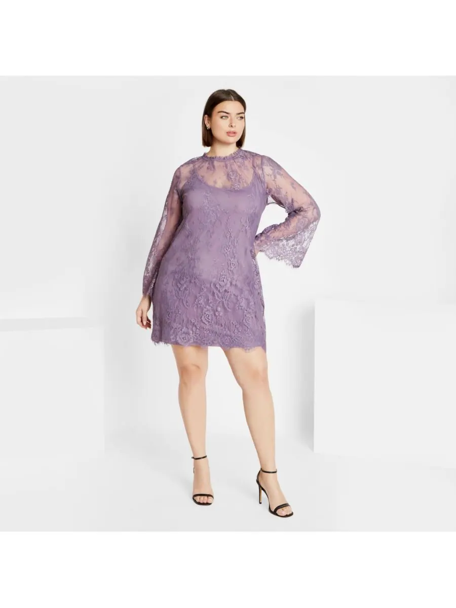 Женское платье Микаэла больших размеров CITY CHIC, Lilac lace