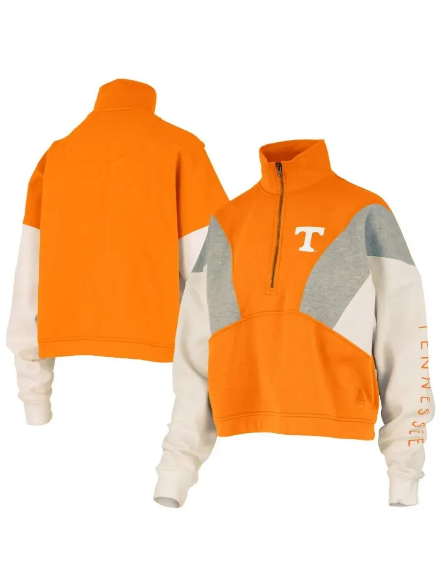 Pressbox Женская толстовка Tennessee Orange Tennessee Volunteers Ferrara с цветными блоками и