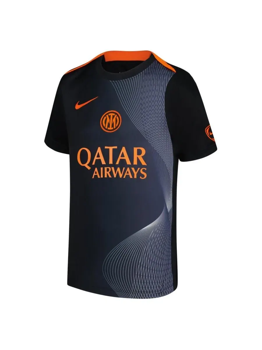 Детская футболка с принтом Inter Milan, модель 2025/26 Third Academy Pro Pre-Match Dri-Fit Nike — изображение 2 из 3, черный