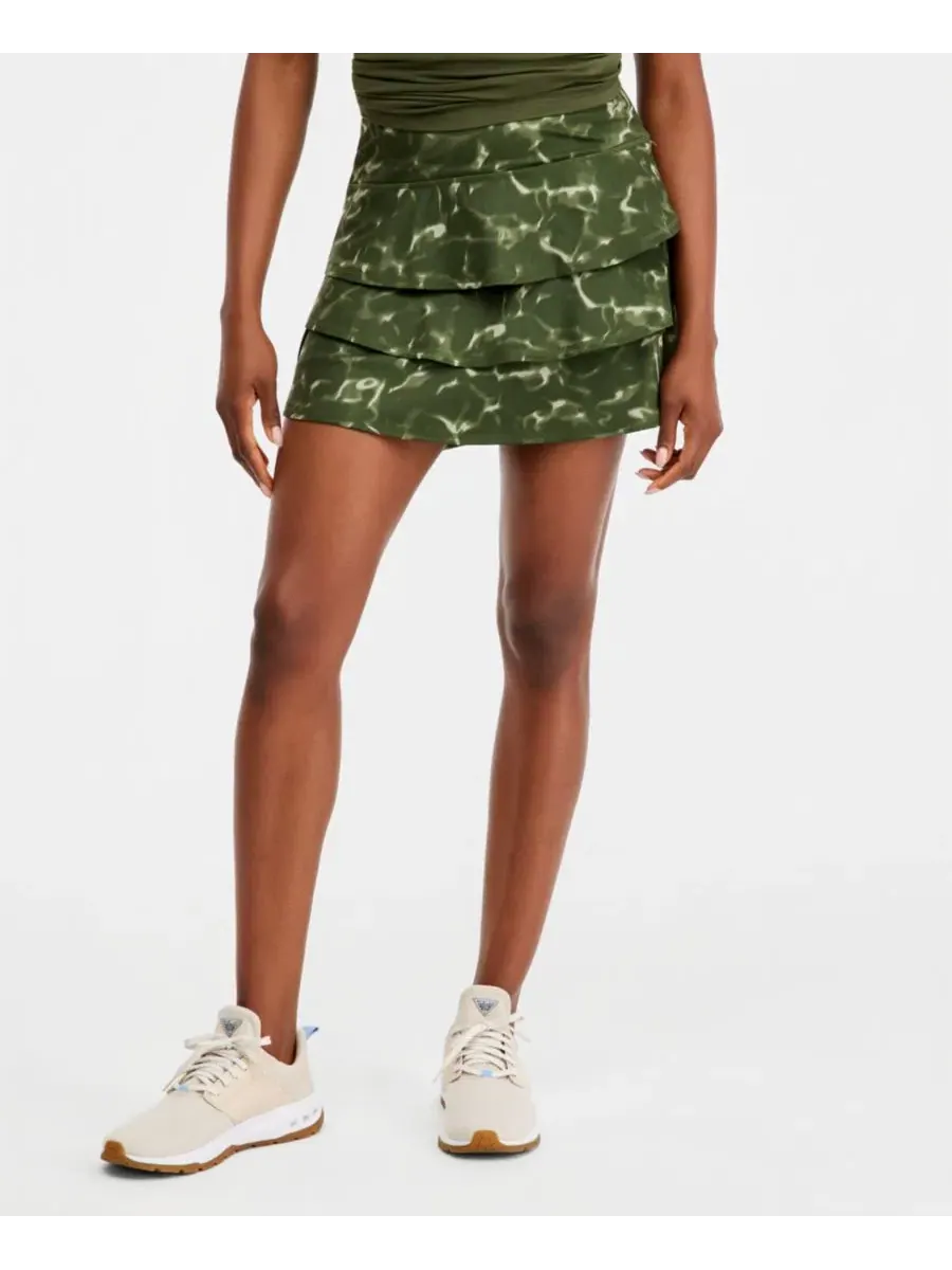 Женская юбка-шорты из компрессионной ткани с воланами, модель Compression Flounce Skort ID — изображение 3 из 4