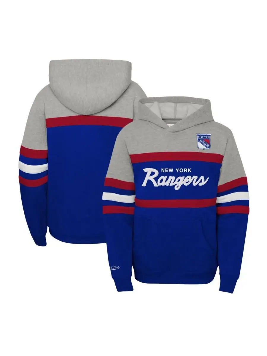 Толстовка с капюшоном Big Boys New York Rangers Head Coach Pullover Hoodie Mitchell & Ness