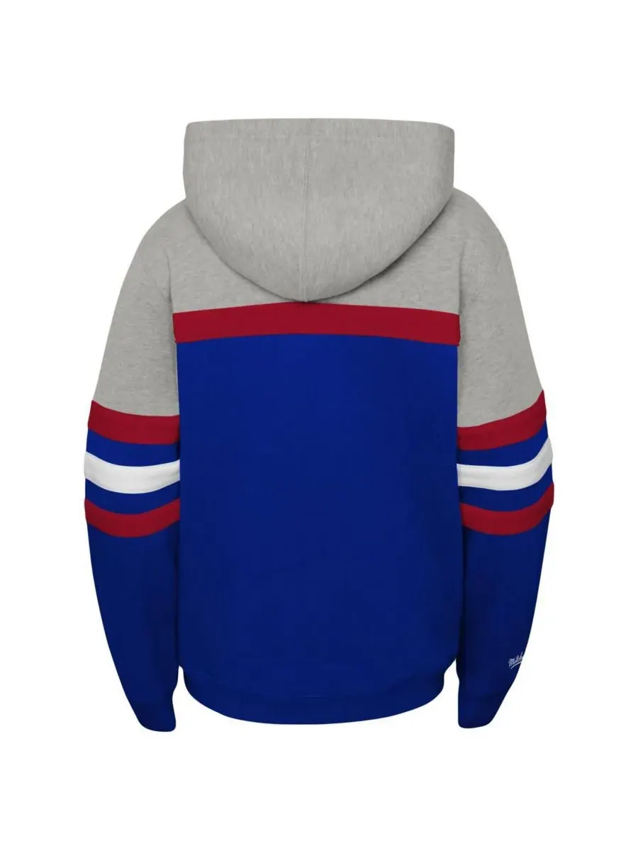 Толстовка с капюшоном Big Boys New York Rangers Head Coach Pullover Hoodie Mitchell & Ness — изображение 3 из 3, синий