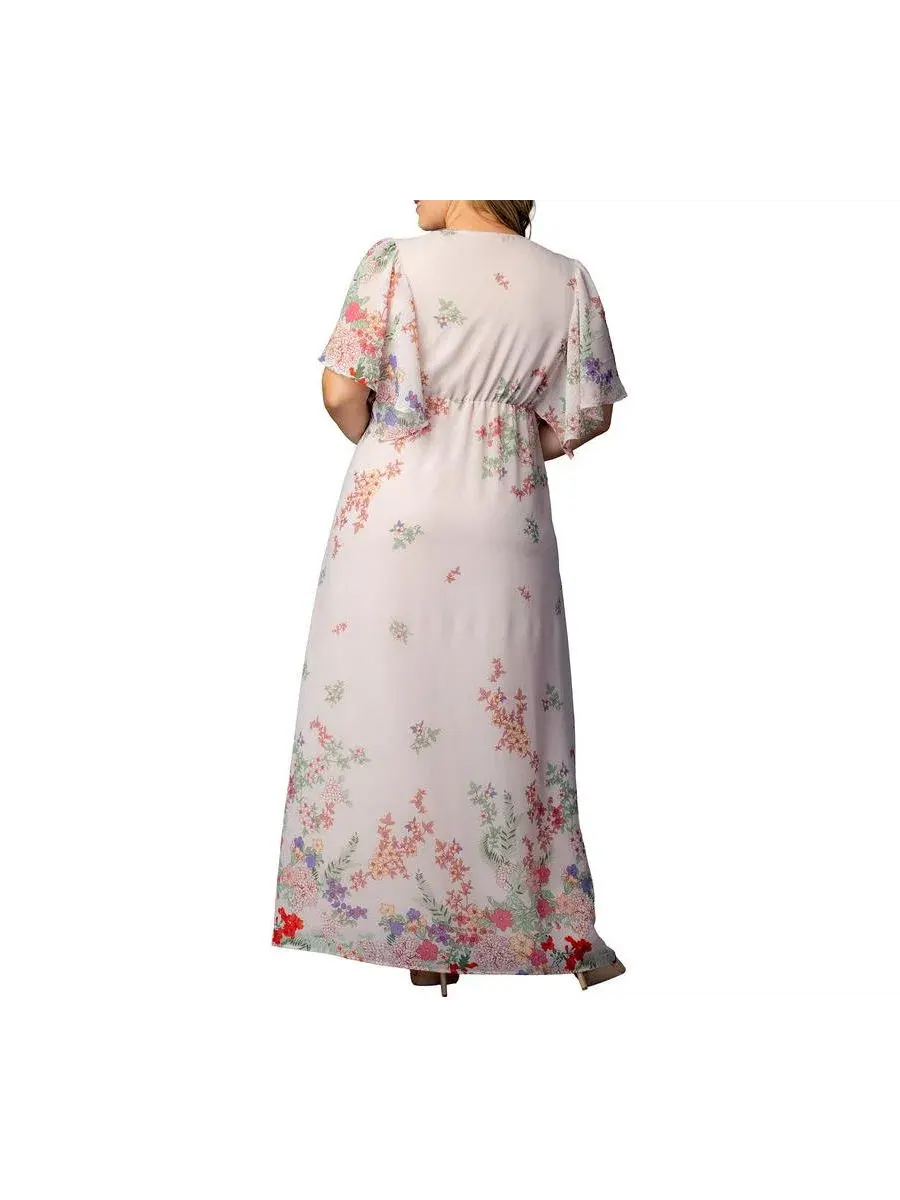 Платье макси с принтом Catalina Border Print Kiyonna, Cottage Garden Border — изображение 2 из 5